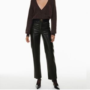 ARITZIA Wilfred Melina Straight Leg Vegan Leather Pants in Black Noir- Size 2